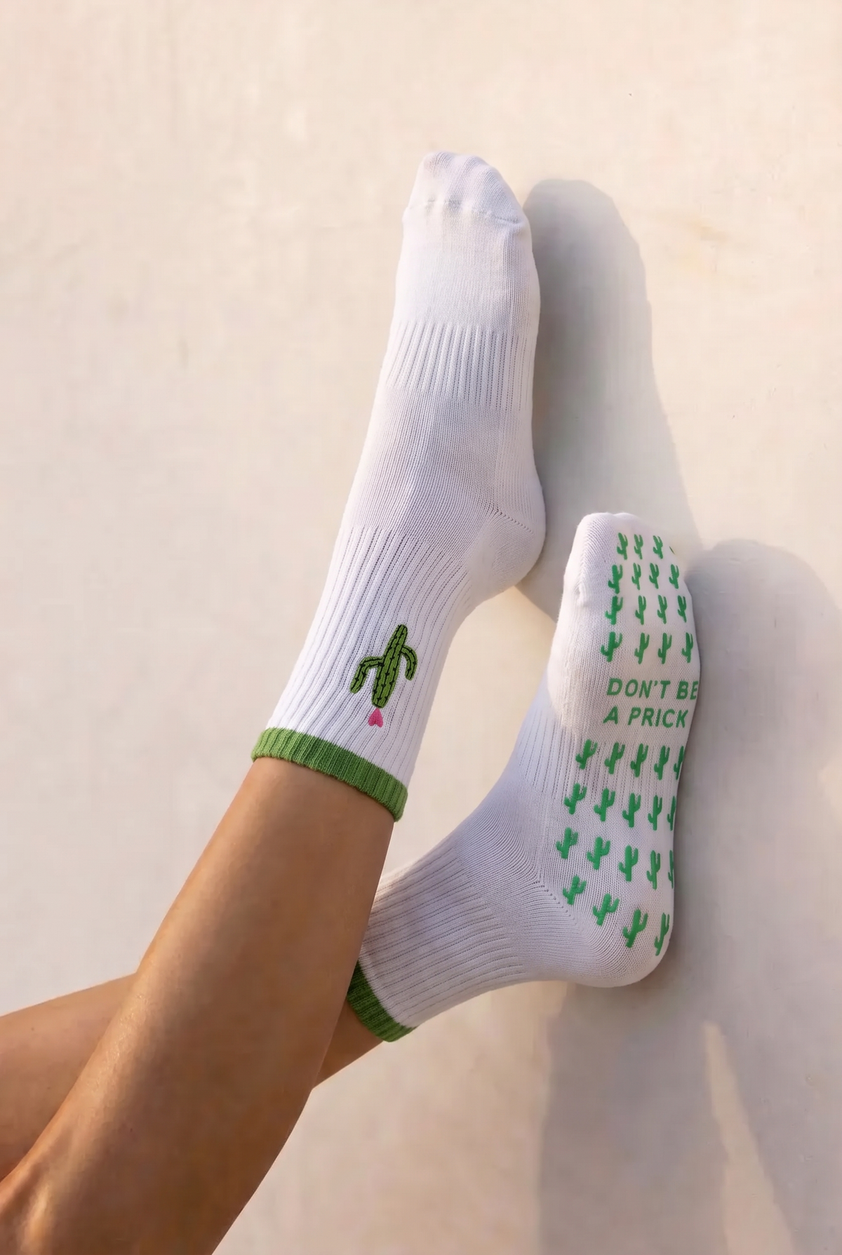 Don't Be a Prick Cactus Barre Pilates Grip Socks