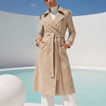 In Motion Suede Coat in Beige