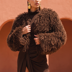 Harmony Mongolian Wool Jacket in Brown