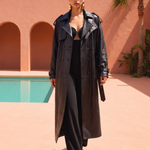 Phoenix Leather Coat in Black
