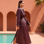 Phoenix Leather Coat in Burgundy