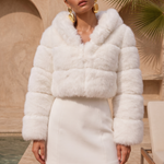 This Is It Faux Fur Cropped Jacket in White