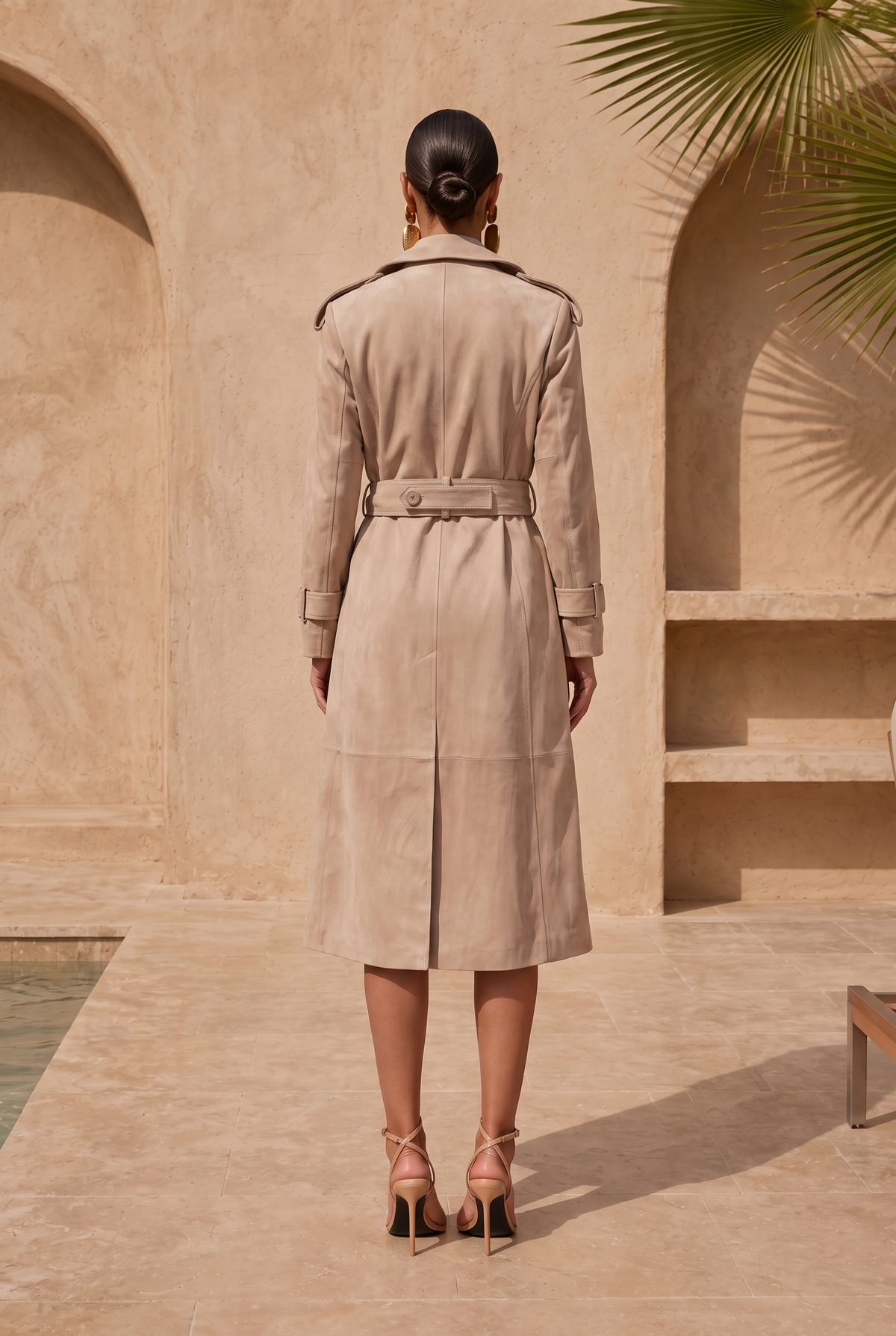 In Motion Suede Coat in Oatmeal