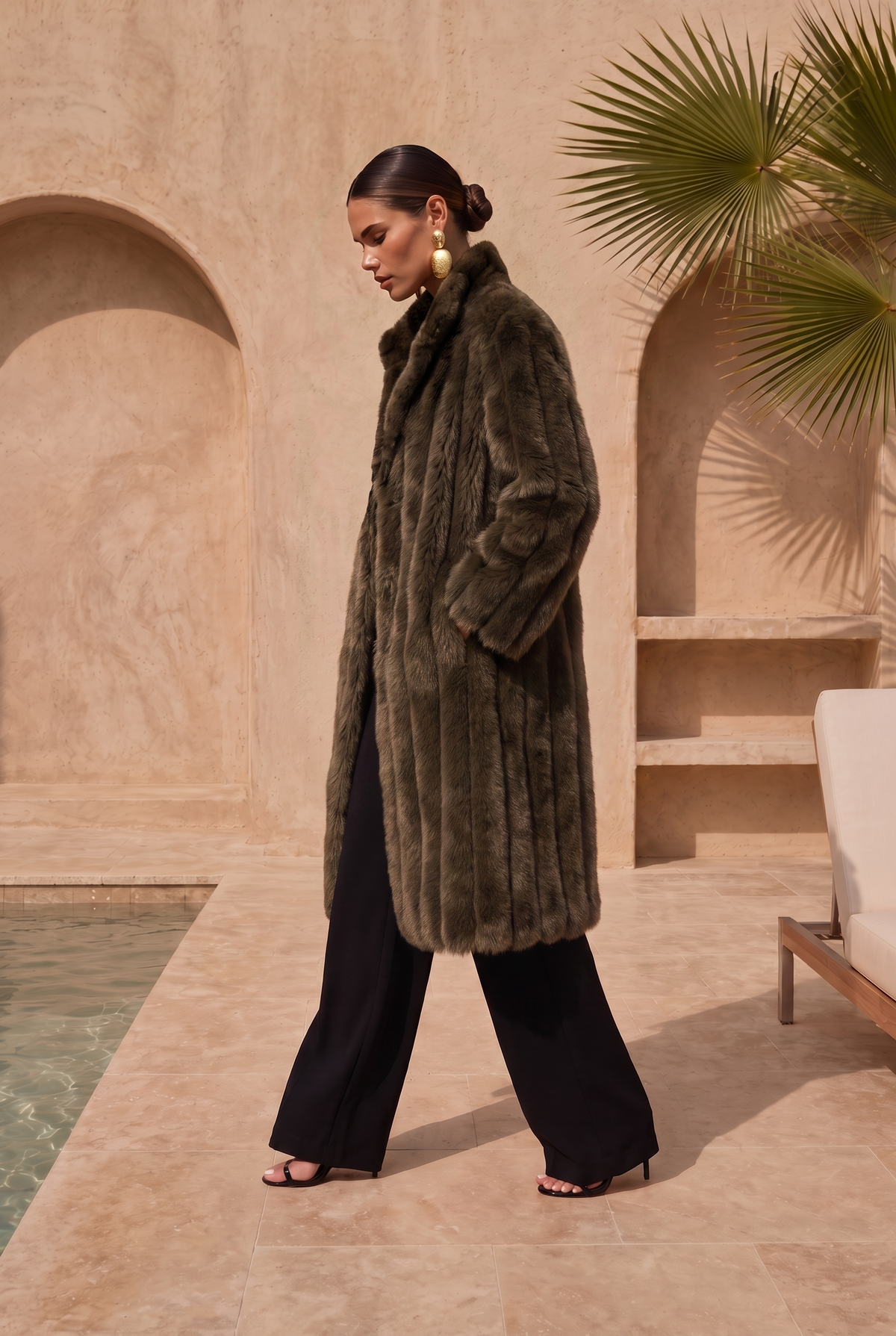 The Twilight Faux Fur Coat in Brown