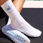 Cancer Zodiac Star sign Pilates Barre Grip Socks in White