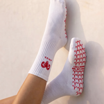 Aries Zodiac Star sign Pilates Barre Grip Socks in White