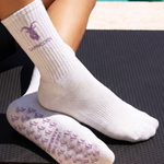 Capricorn Zodiac Star sign Pilates Barre Grip Socks in White