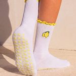 Squeeze the Day Lemon Pilates Barre Grip Socks