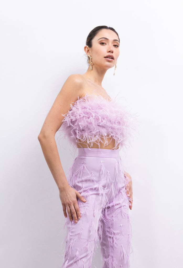 Starburst feather crop in Lilac