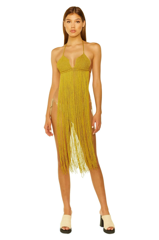 Pharaohs Fringe Top Metallic