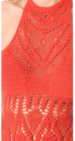 Lisa Maree Crochet (Land) S / Rust DAYBREAK DAYBREAK - High Neck Crochet Mini Dress | Lisa Maree Online Store
