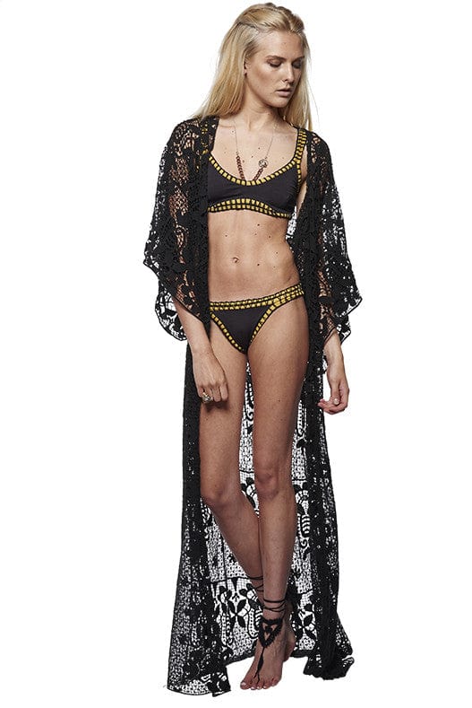 Lisa Maree Crochet (Swim) L / Black/Gold EGYPTIAN BAZAAR Egyptian Bazaar - Lycra Crochet Combo Bikini | Lisa Maree Online Store