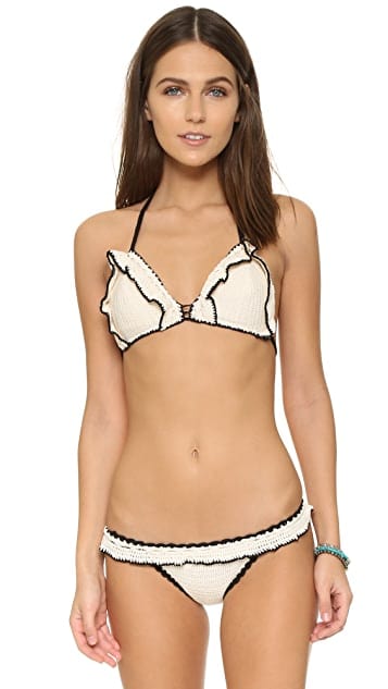 Love You Ruffled Crochet Bikini