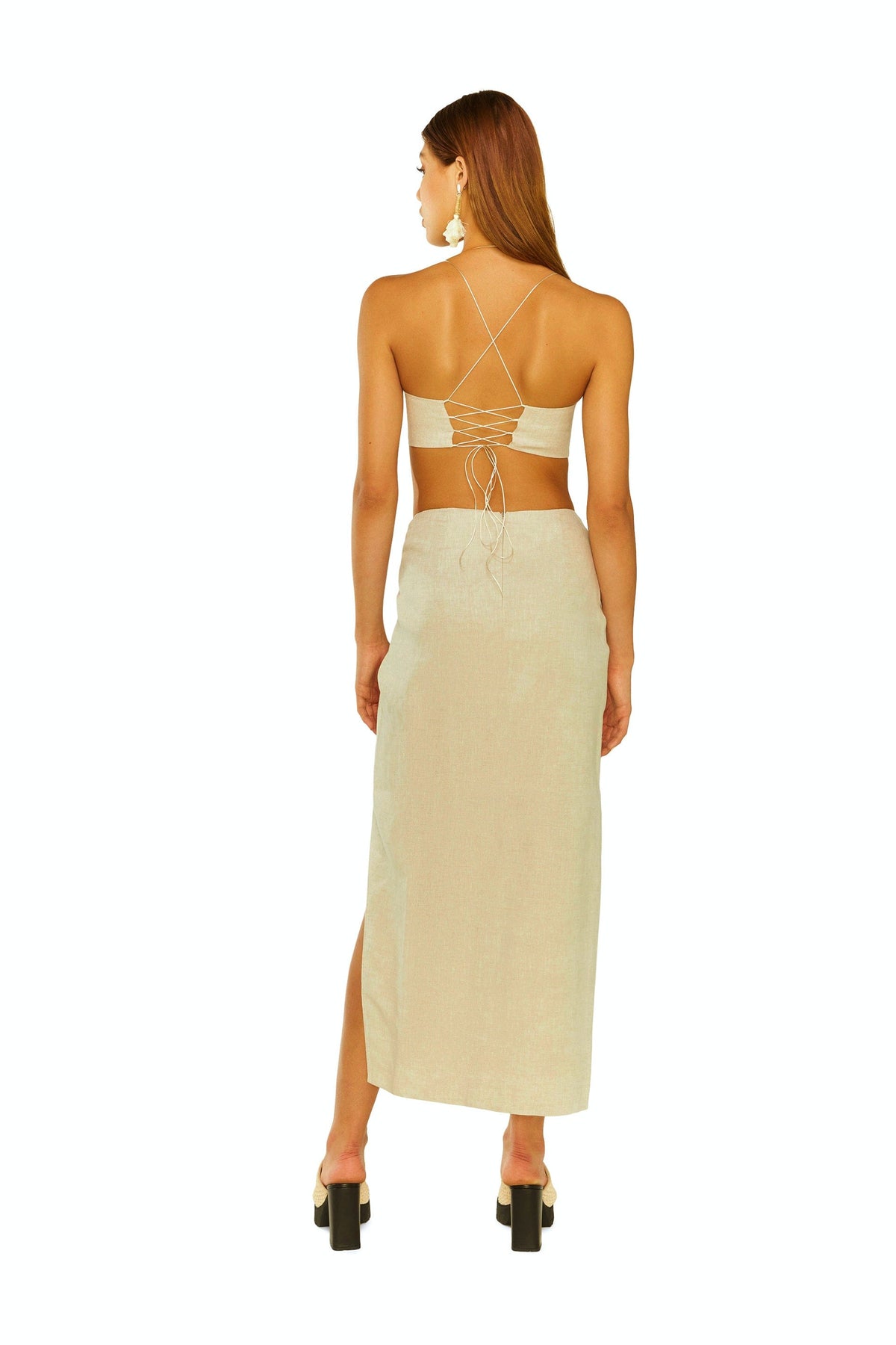 Lisa Maree Ready to Wear COSMIC ENERGY SKIRT COSMIC ENERGY - Linen Split skirt | Lisa Maree Online Store