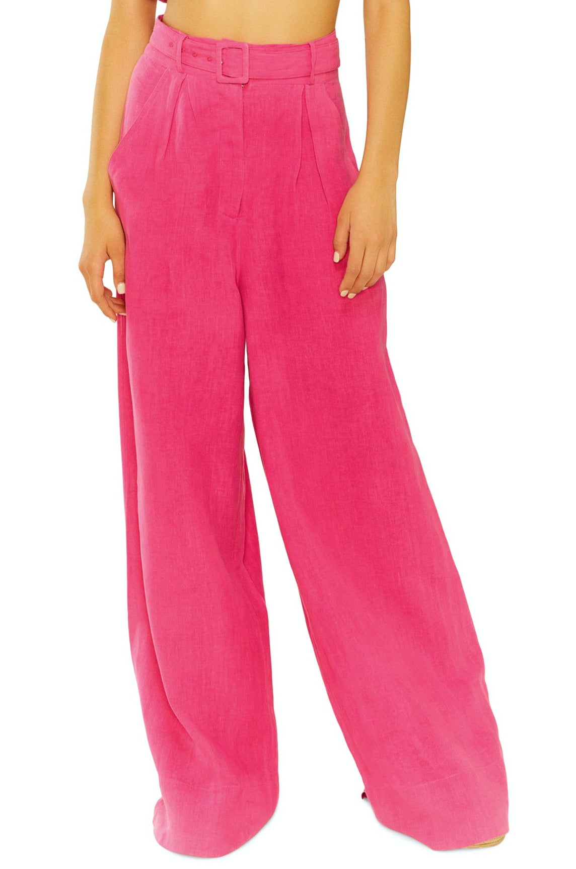 Lisa Maree  XS / Pink Beyond Belief Linen Wide Leg Pants in Pink